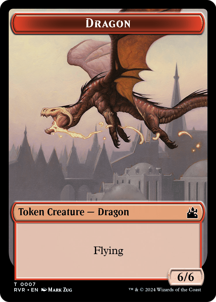 Dragon (TRVR-007) [Ravnica Remastered Tokens] Foil