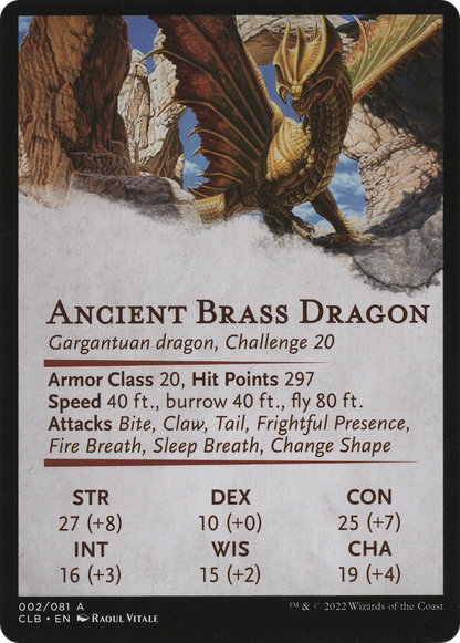 Ancient Brass Dragon // Ancient Brass Dragon (ACLB-002) (Borderless) [Battle for Baldur's Gate Art Series]