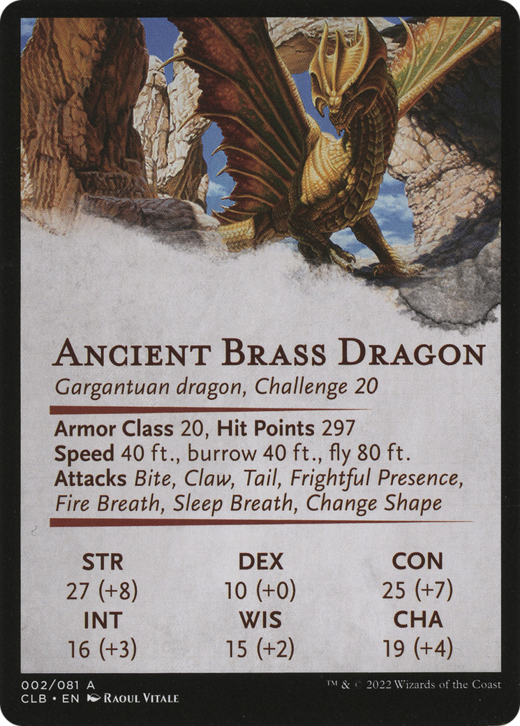 Ancient Brass Dragon // Ancient Brass Dragon (ACLB-002) (Borderless) [Battle for Baldur's Gate Art Series] Foil