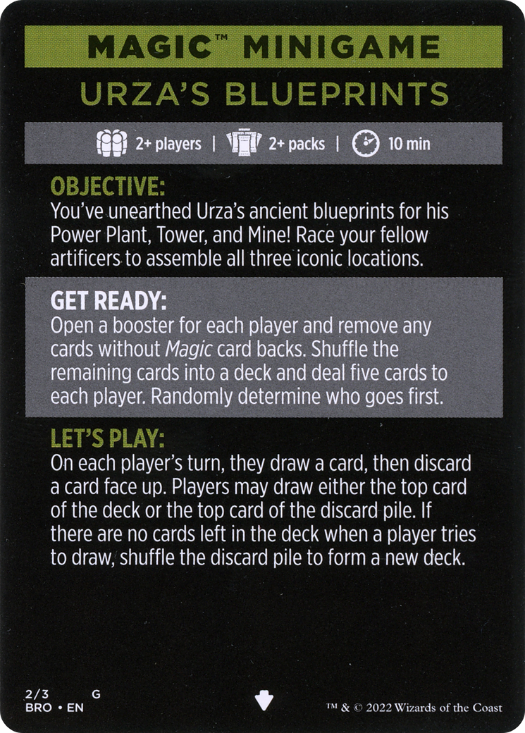 Urza's Blueprints (minigame) // Urza's Blueprints (cont'd) (MBRO-002) [The Brothers' War Minigames]