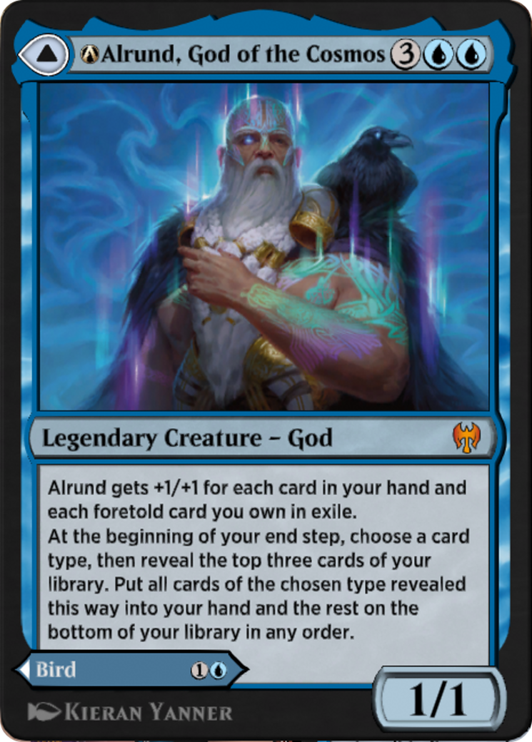 A-Alrund, God of the Cosmos // A-Hakka, Whispering Raven (KHM-A-40) [Kaldheim]