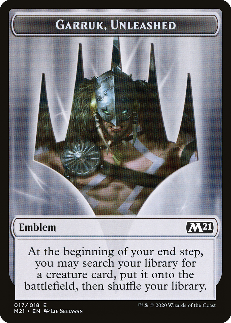 Garruk, Unleashed Emblem (TM21-017) [Core Set 2021 Tokens] Foil