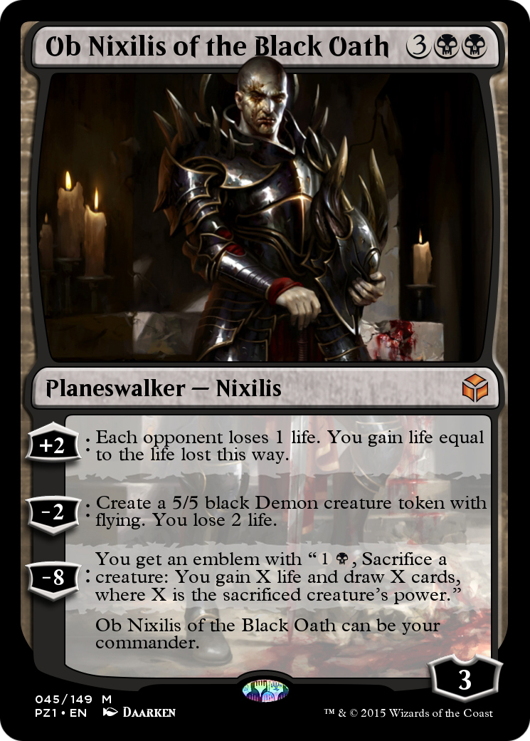 Ob Nixilis of the Black Oath (PZ1-045) [Legendary Cube Prize Pack] Foil