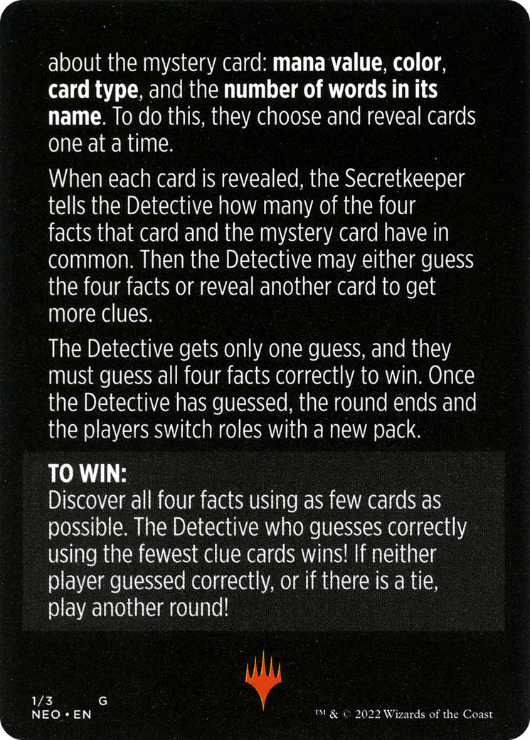 Booster Sleuth // Booster Sleuth (cont'd) (MNEO-001) [Kamigawa: Neon Dynasty Minigames] Foil