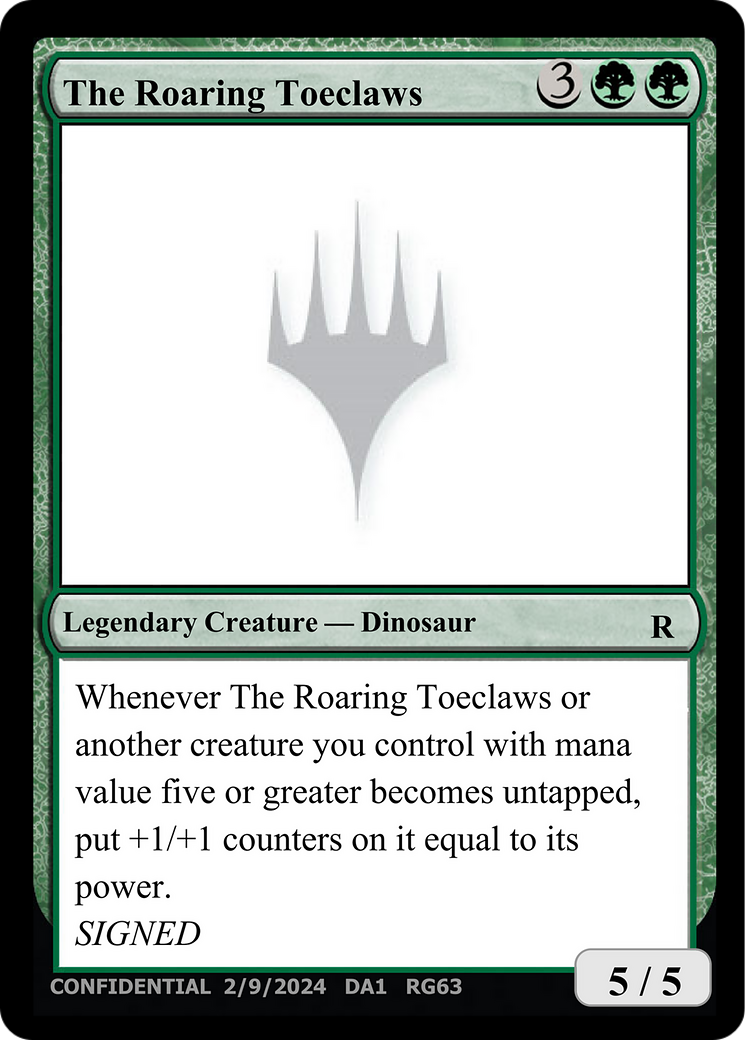 The Roaring Toeclaws (UNK-RG63) [Unknown Event]