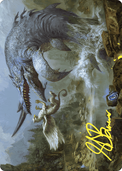 Horned Loch-Whale // Horned Loch-Whale (AWOE-006) (Borderless) [Wilds of Eldraine Art Series] Foil