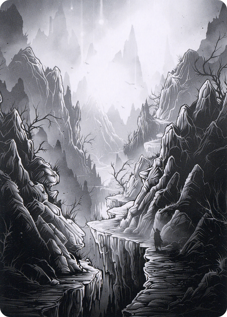 Mountain // Mountain (AMID-079) (Borderless) [Midnight Hunt Art Series]