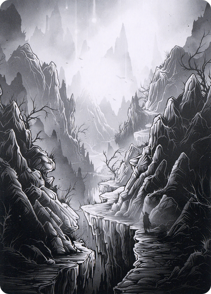 Mountain // Mountain (AMID-079) (Borderless) [Midnight Hunt Art Series]