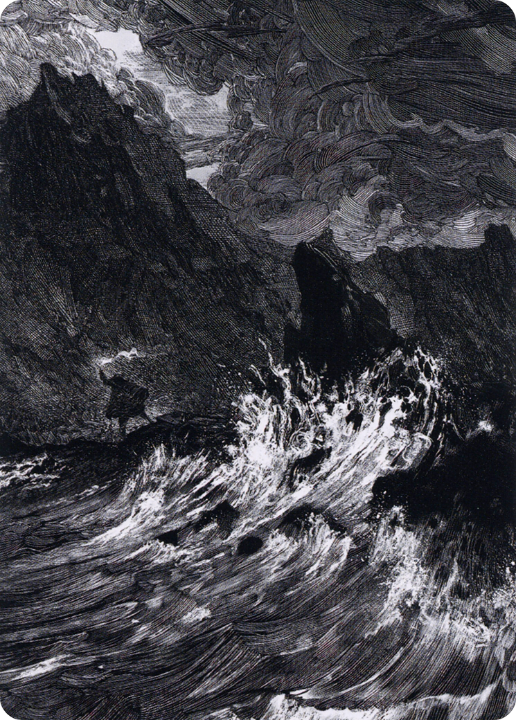 Island // Island (AMID-078) (Borderless) [Midnight Hunt Art Series]