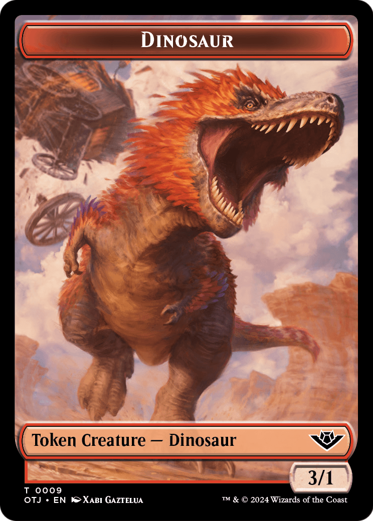 Dinosaur (TOTJ-009) [Outlaws of Thunder Junction Tokens] Foil