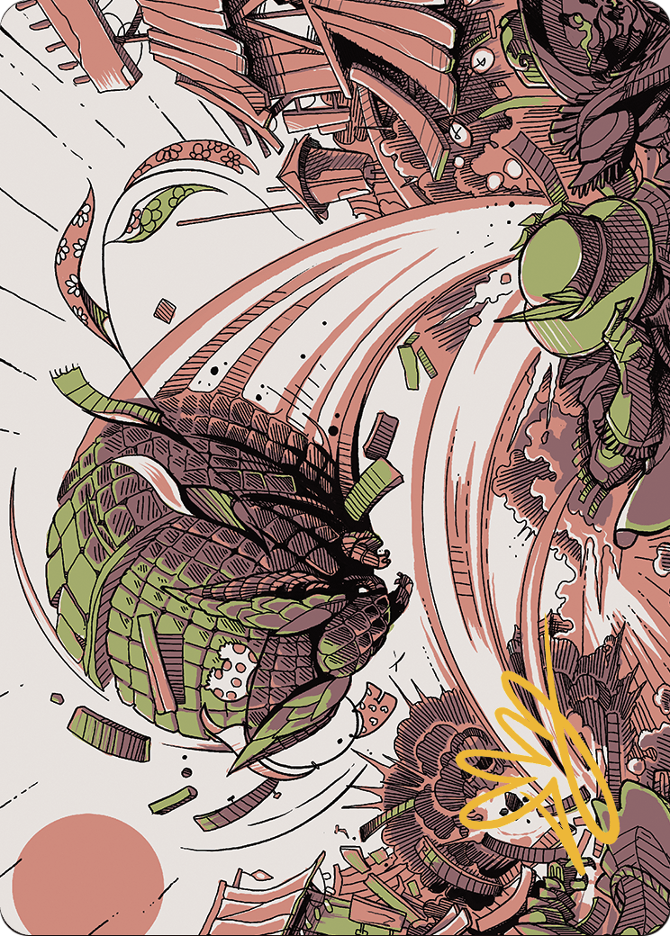 Savage Smash // Savage Smash (AOTJ-047) (Borderless) [Outlaws of Thunder Junction Art Series] Foil