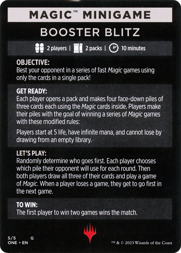 Booster Blitz (MONE-005) [Phyrexia: All Will Be One Minigames] Foil