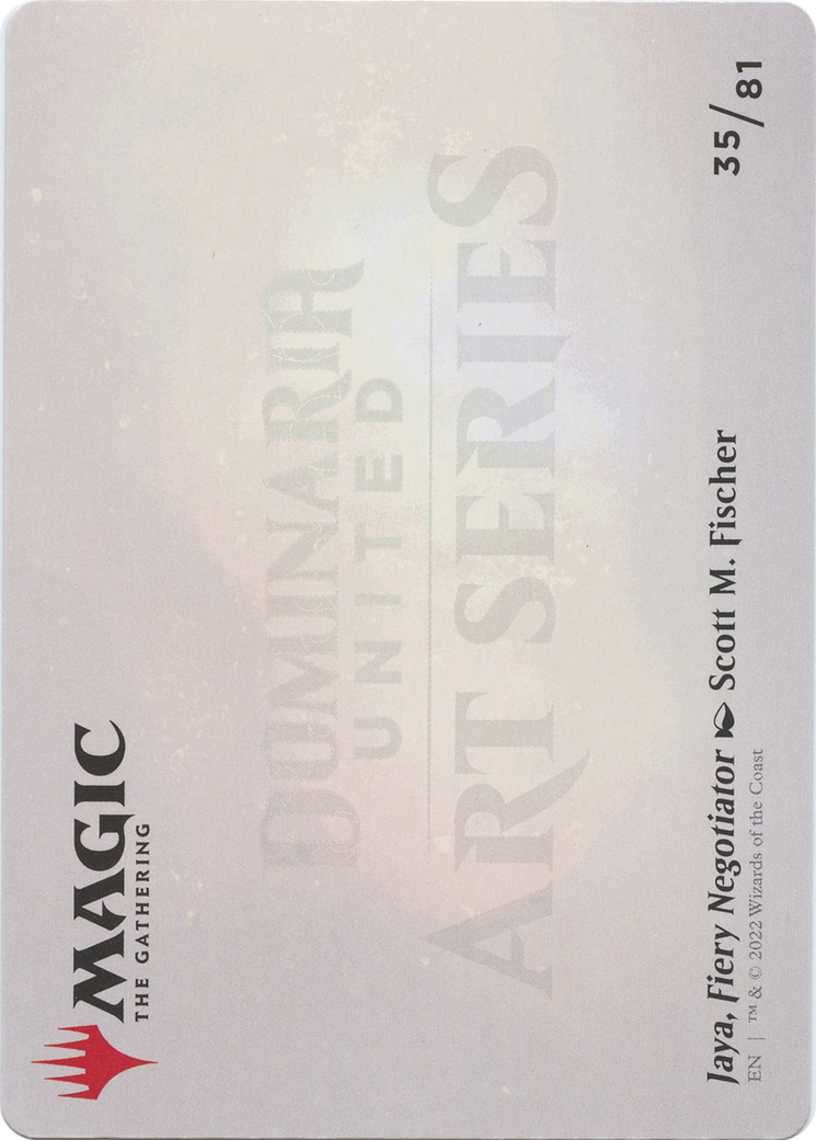 Jaya, Fiery Negotiator // Jaya, Fiery Negotiator (ADMU-035) (Borderless) [Dominaria United Art Series] Foil