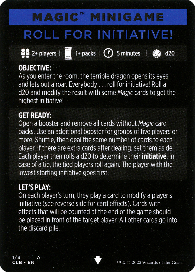 Roll for Initiative // Roll for Initiative (cont'd) (MCLB-001) [Commander Legends: Battle for Baldur's Gate Minigames] Foil