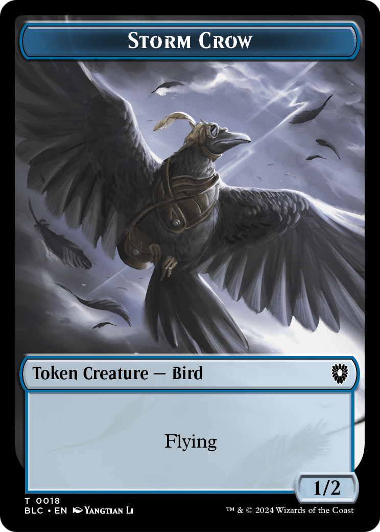Storm Crow (TBLC-018) [Bloomburrow Commander Tokens] Foil