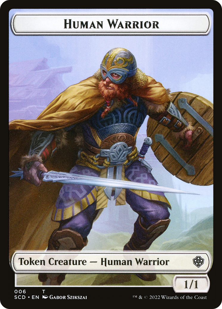 Human Warrior (TSCD-006) [Starter Commander Deck Tokens] Foil