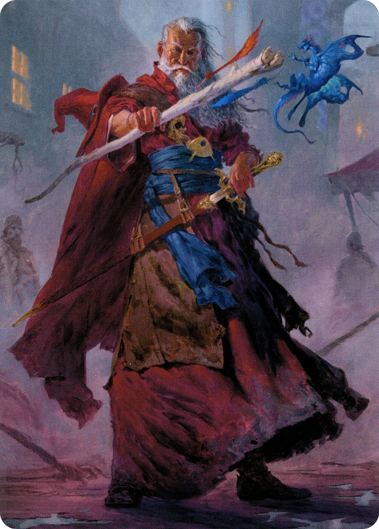 Elminster // Elminster (ACLB-064) (Borderless) [Battle for Baldur's Gate Art Series] Foil
