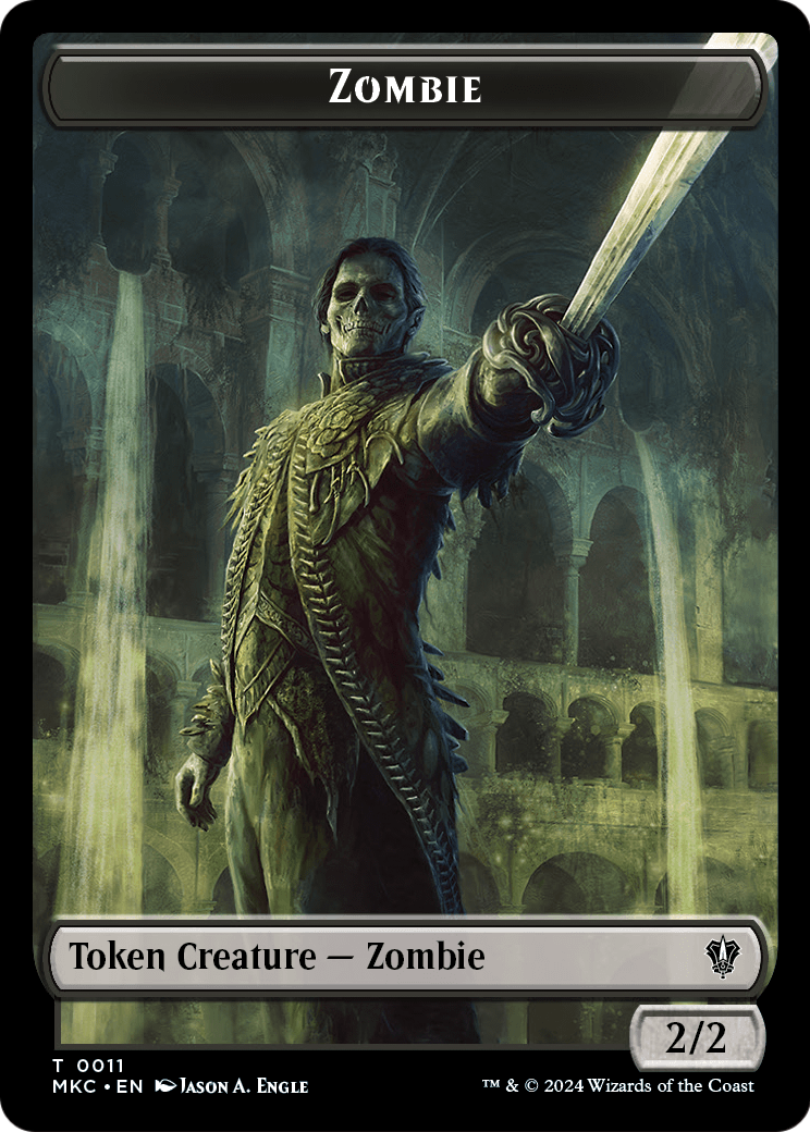 Zombie (TMKC-011) [Murders at Karlov Manor Commander Tokens]