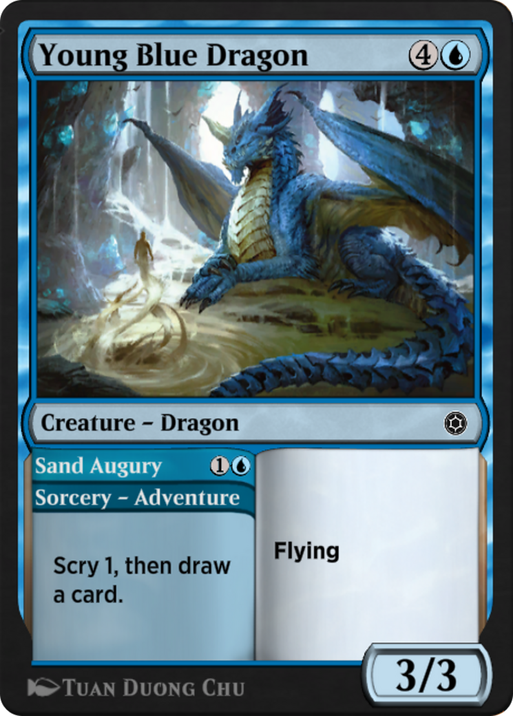 Young Blue Dragon // Sand Augury (HBG-138) [Alchemy Horizons: Baldur's Gate]