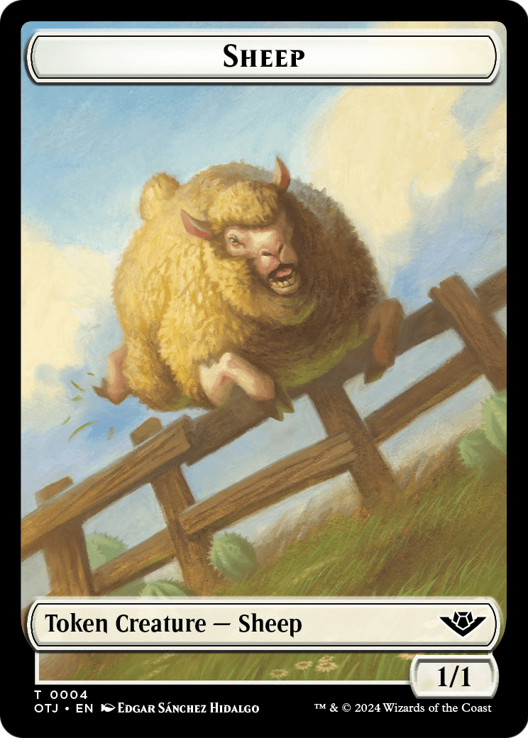 Sheep (TOTJ-004) [Outlaws of Thunder Junction Tokens] Foil