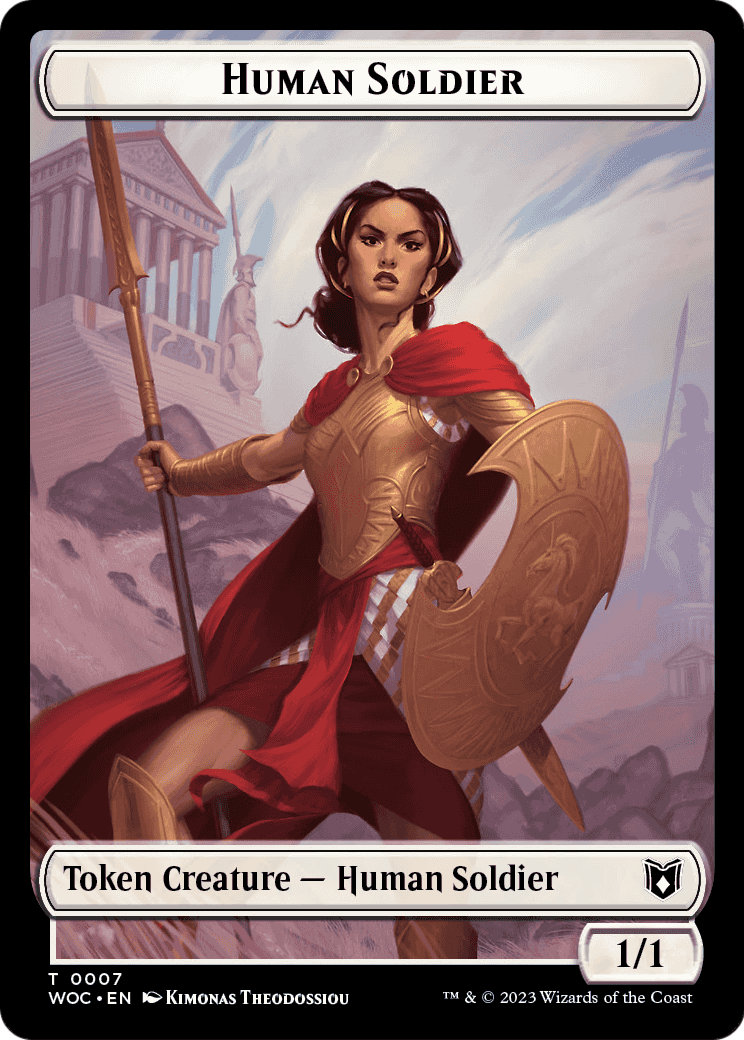 Human Soldier (TWOC-007) [Wilds of Eldraine Commander Tokens] Foil