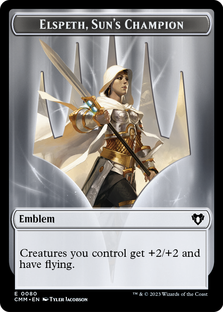 Elspeth, Sun's Champion Emblem (TCMM-080) [Commander Masters Tokens]