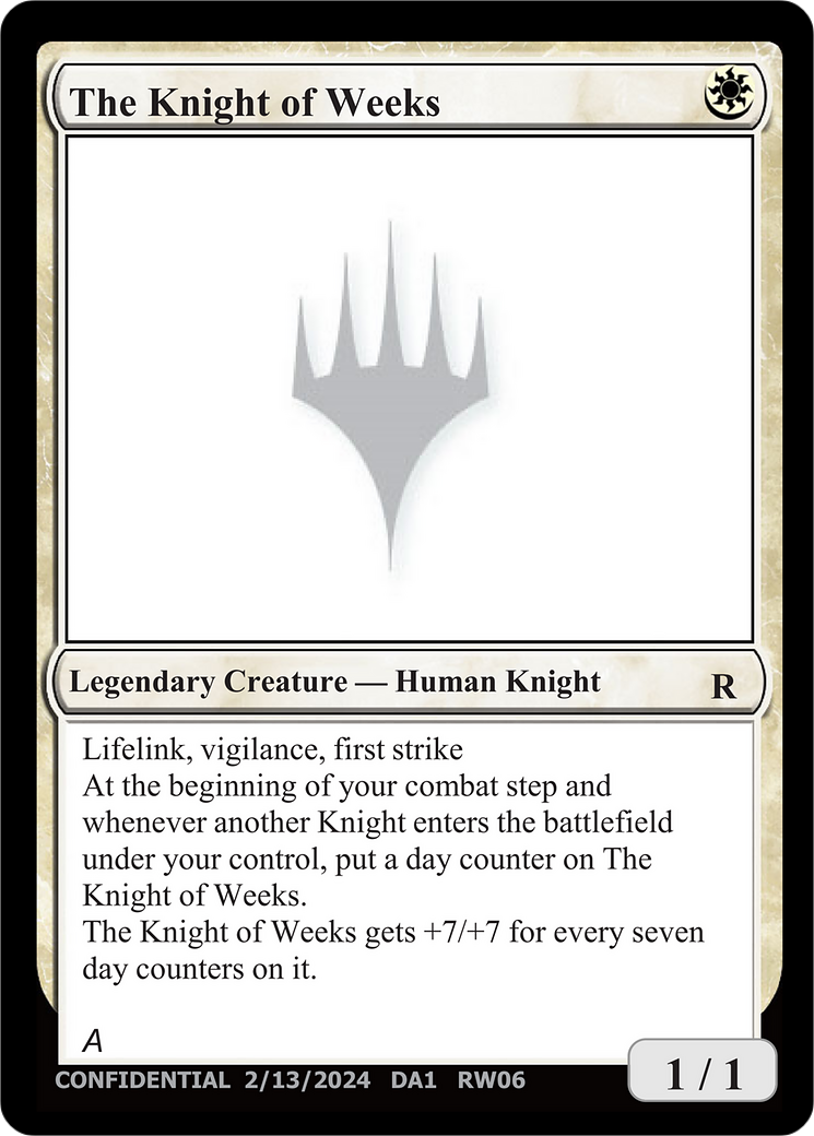 The Knight of Weeks (UNK-RW06) [Unknown Event]