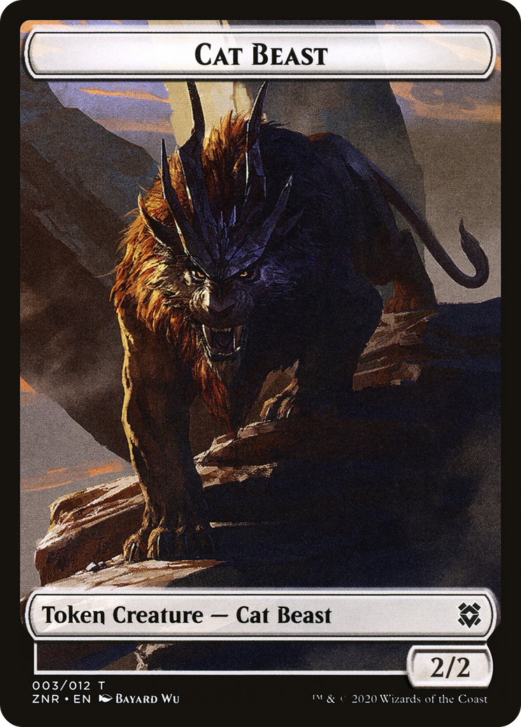 Cat Beast (TZNR-003) [Zendikar Rising Tokens] Foil