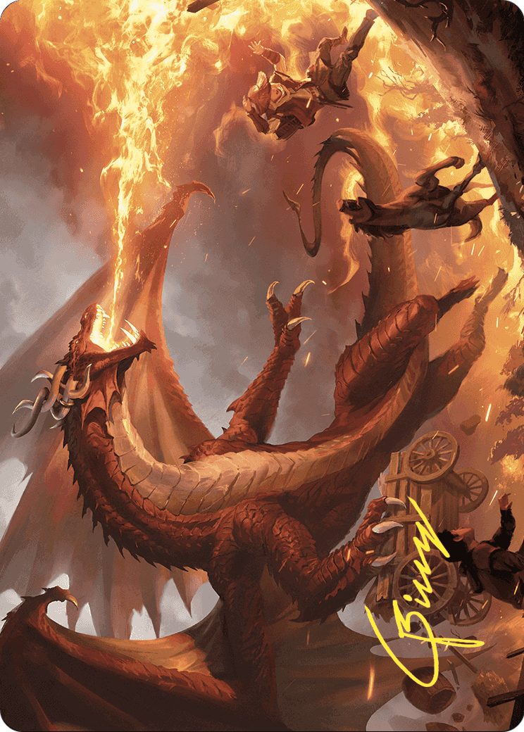 Realm-Scorcher Hellkite // Realm-Scorcher Hellkite (AWOE-019) (Borderless) [Wilds of Eldraine Art Series] Foil