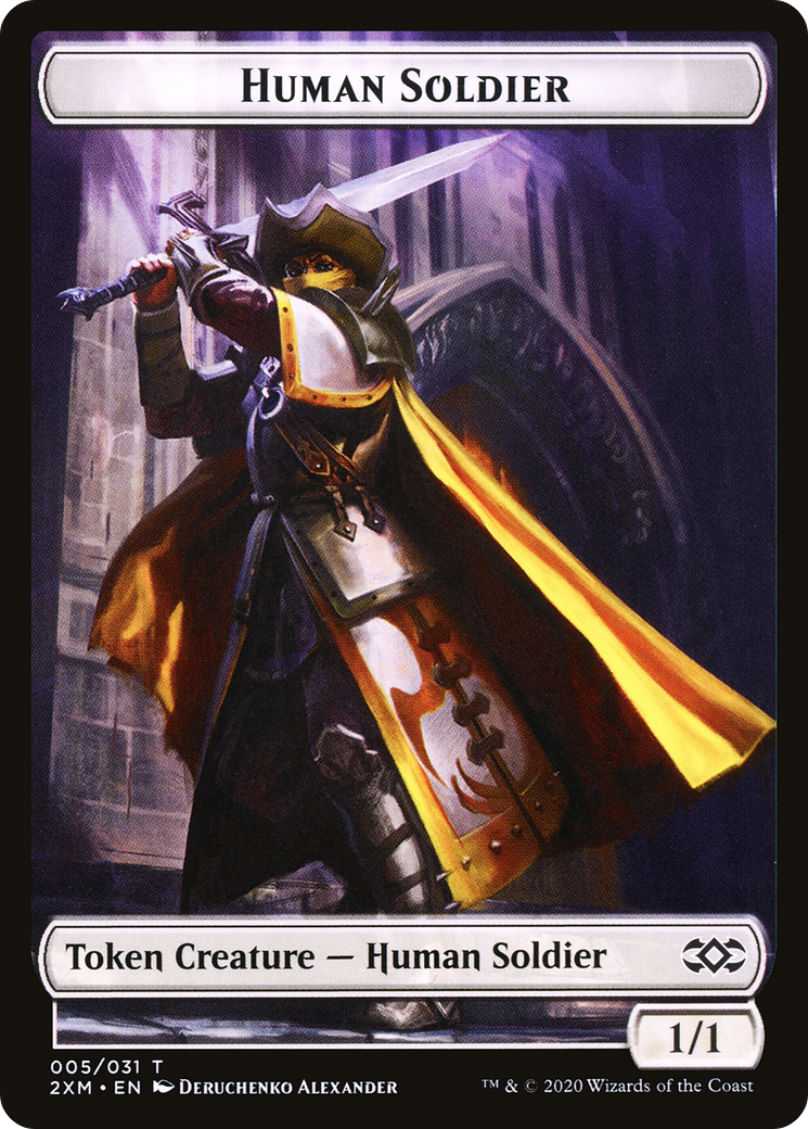 Human Soldier (T2XM-005) [Double Masters Tokens] Foil