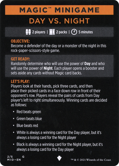 Day Vs. Night // Day vs. Night (cont'd) (MMID-002) [Innistrad: Midnight Hunt Minigames]