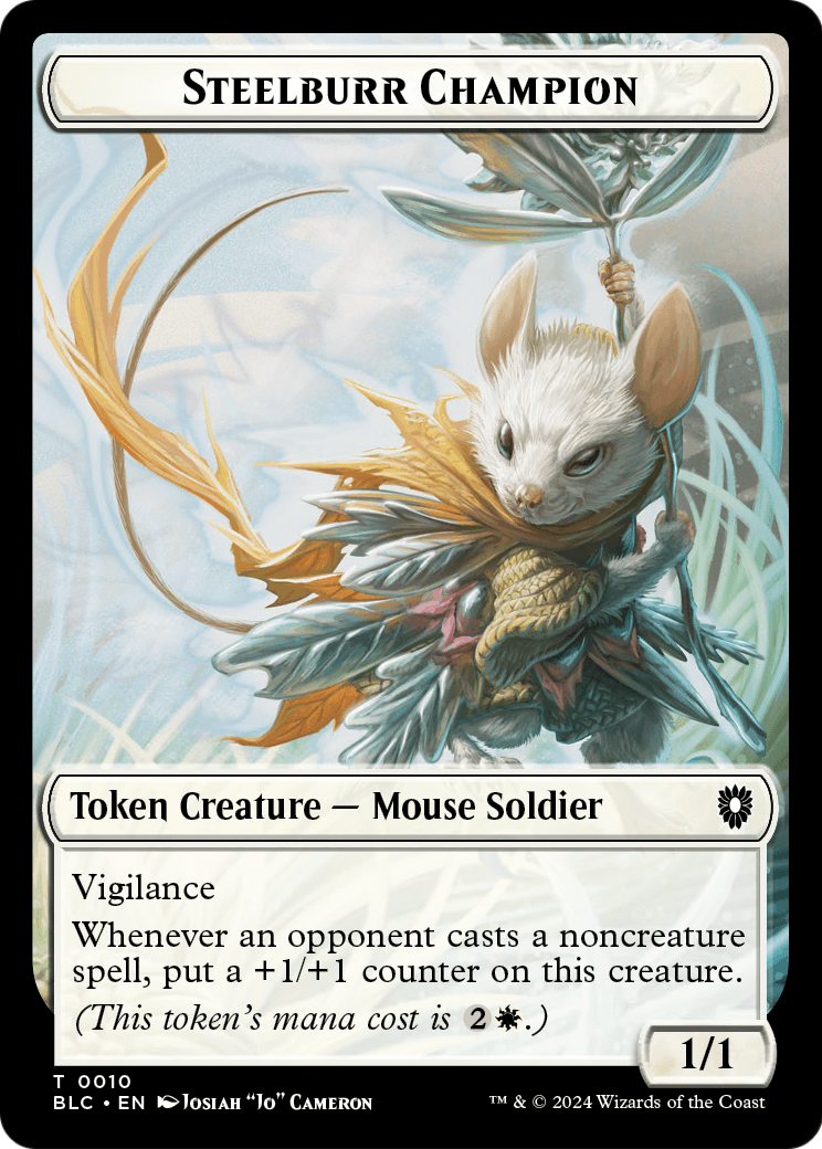 Steelburr Champion (TBLC-010) [Bloomburrow Commander Tokens]