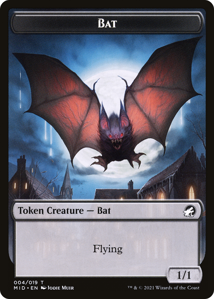 Bat (TMID-004) [Innistrad: Midnight Hunt Tokens] Foil