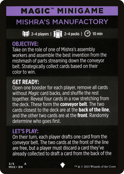 Mishra's Manufactory // Mishra's Manufactory (cont'd) (MMH2-003) [Modern Horizons 2 Minigames] Foil