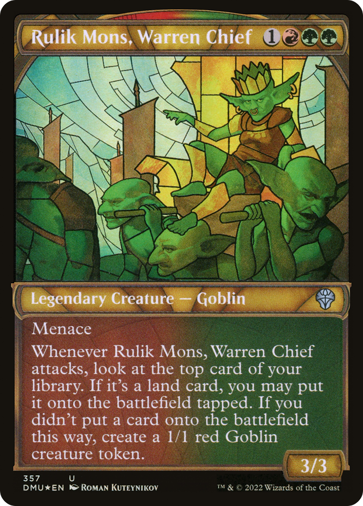 Rulik Mons, Warren Chief (Textured Foil) (DMU-357) (Showcase) [Dominaria United] Foil