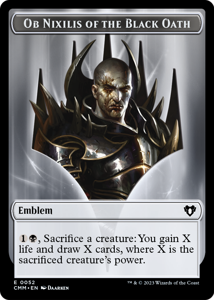 Ob Nixilis of the Black Oath Emblem (TCMM-052) [Commander Masters Tokens]