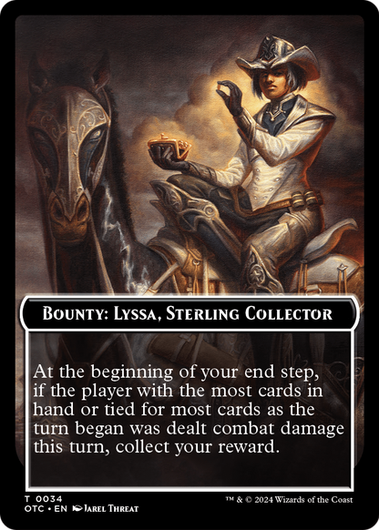 Bounty: Lyssa, Sterling Collector // Wanted! (TOTC-034) [Outlaws of Thunder Junction Commander Tokens]