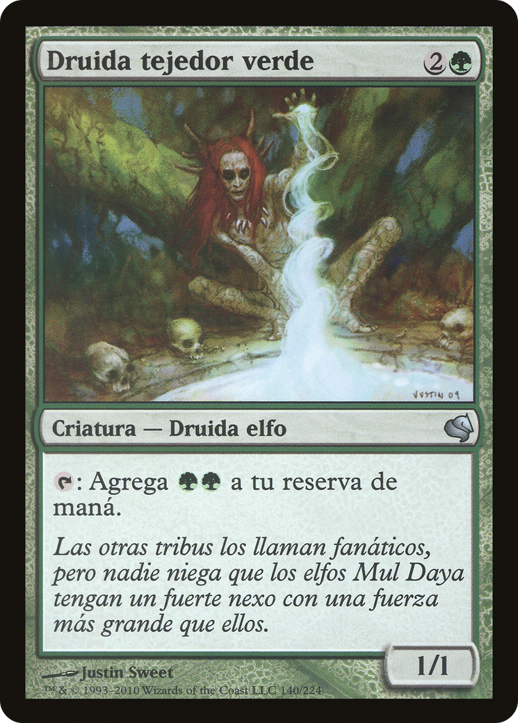 Greenweaver Druid (Spanish) - "Druida tejedor verde" (PS11-140) [Salvat 2011]