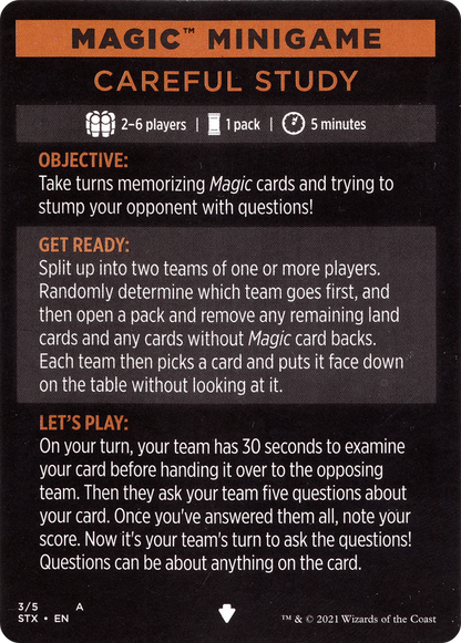 Careful Study (minigame) // Careful Study (cont'd) (MSTX-003) [Strixhaven: School of Mages Minigames]