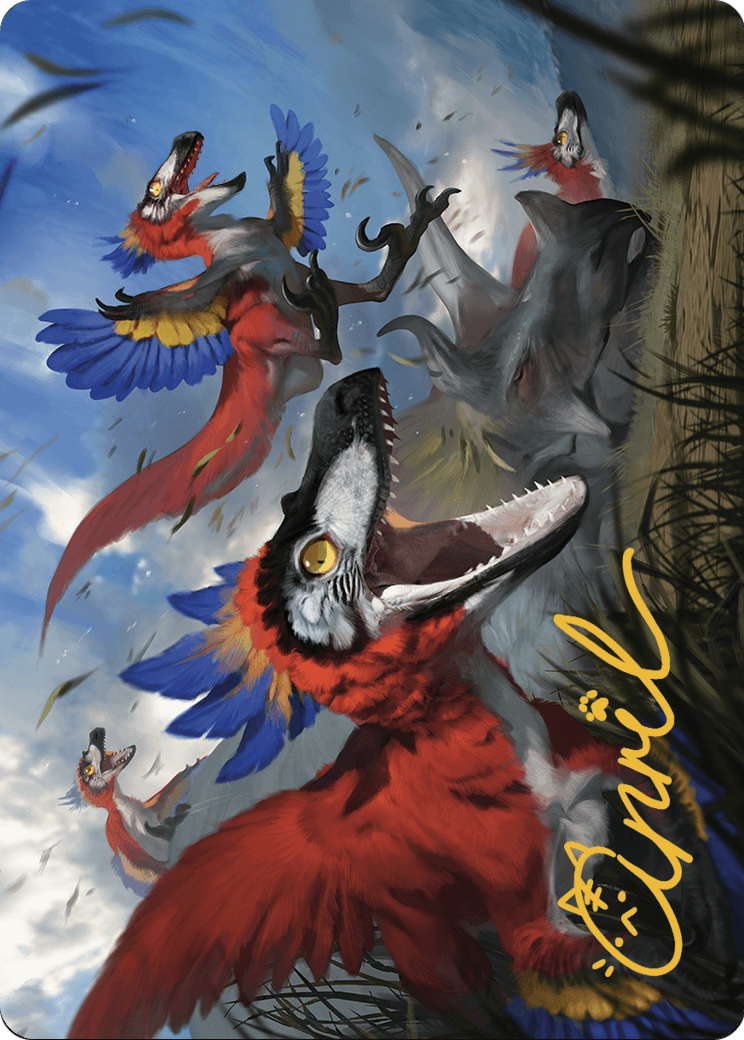 Wrathful Raptors // Wrathful Raptors (ALCI-077) (Borderless) [The Lost Caverns of Ixalan Art Series] Foil