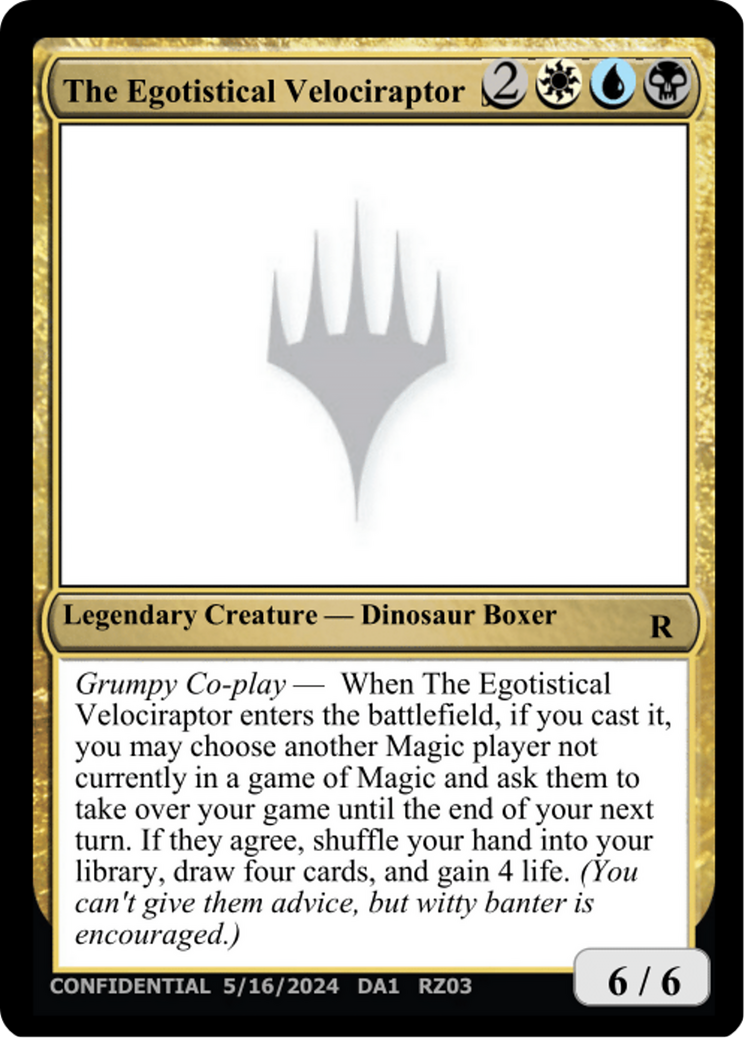 The Egotistical Velociraptor (UNK-RZ03B) [Unknown Event]