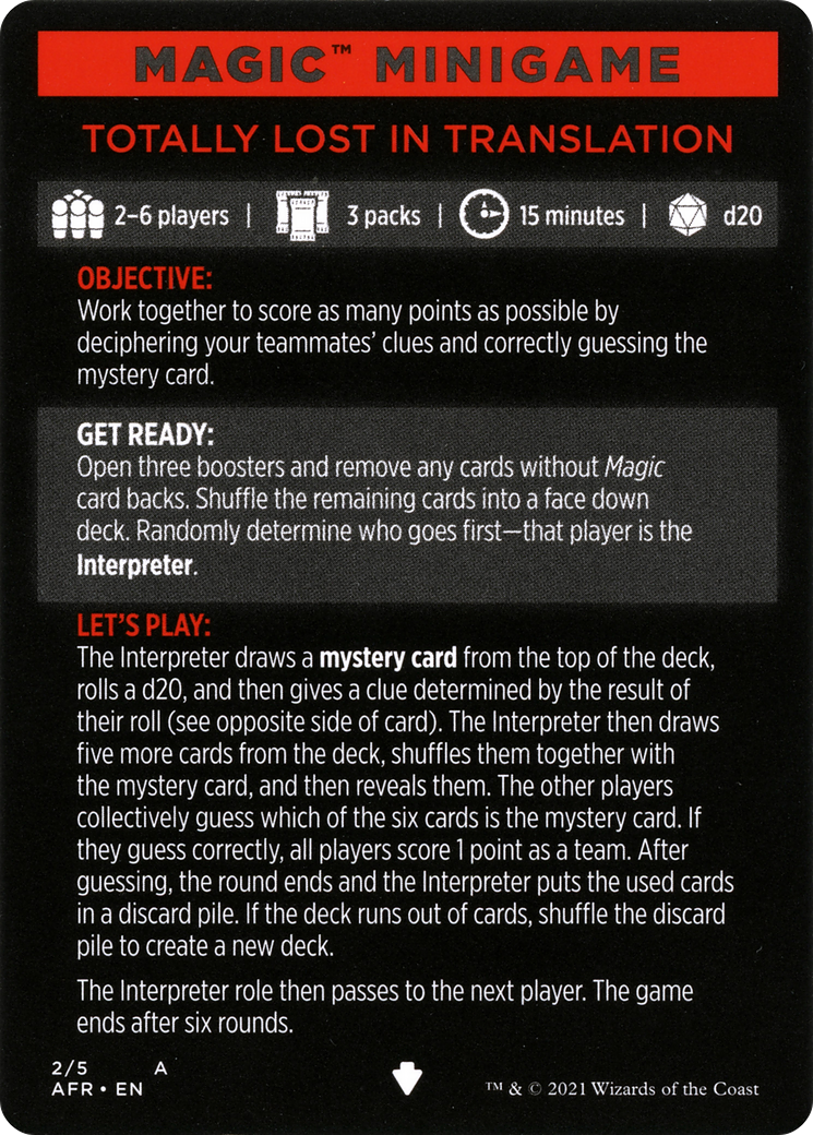 Totally Lost in Translation // Totally Lost in Translation (cont'd) (MAFR-002) [Adventures in the Forgotten Realms Minigames] Foil