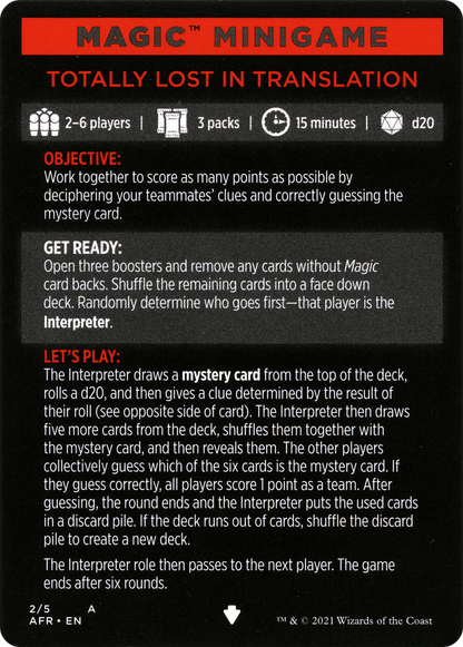 Totally Lost in Translation // Totally Lost in Translation (cont'd) (MAFR-002) [Adventures in the Forgotten Realms Minigames]