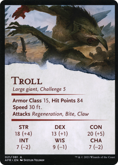 Loathsome Troll // Troll (AAFR-021) (Borderless) [Adventures in the Forgotten Realms Art Series]