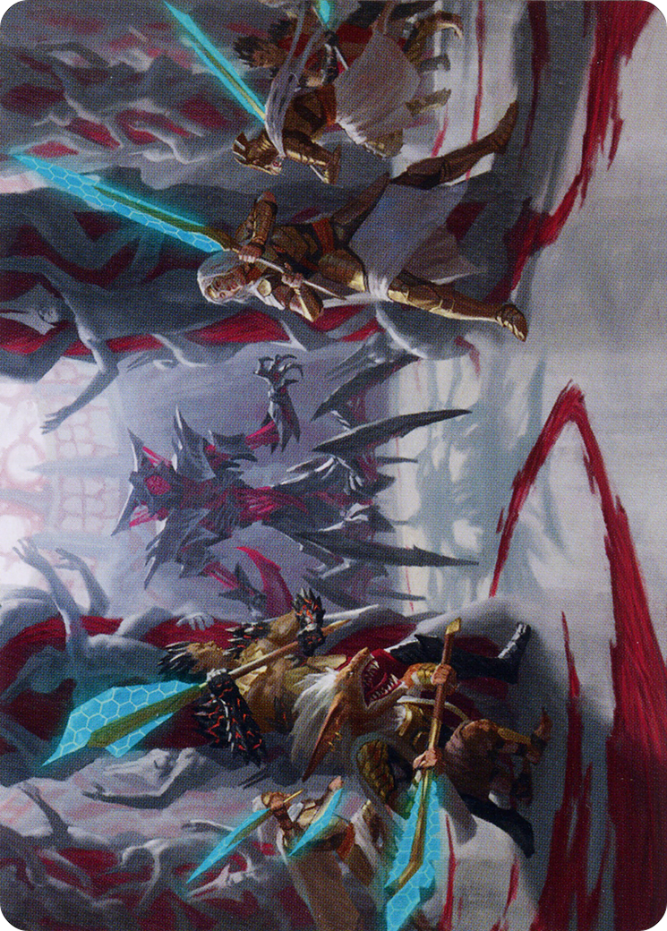 Goldwardens' Gambit // Goldwardens' Gambit (AONE-029) (Borderless) [Phyrexia: All Will Be One Art Series]