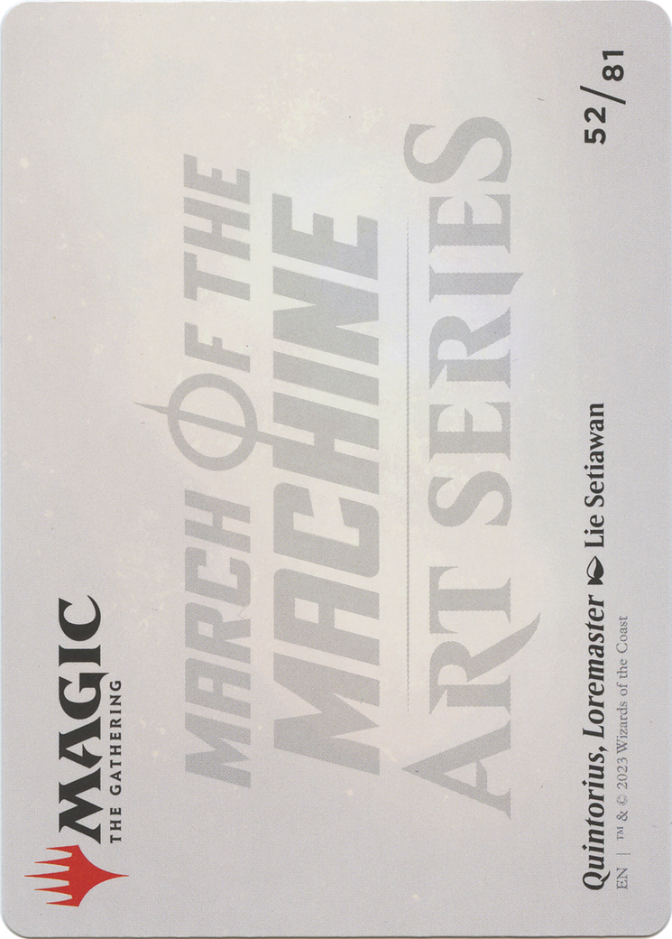 Quintorius, Loremaster // Quintorius, Loremaster (AMOM-052) (Borderless) [March of the Machine Art Series] Foil