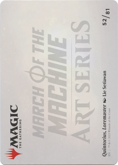 Quintorius, Loremaster // Quintorius, Loremaster (AMOM-052) (Borderless) [March of the Machine Art Series] Foil