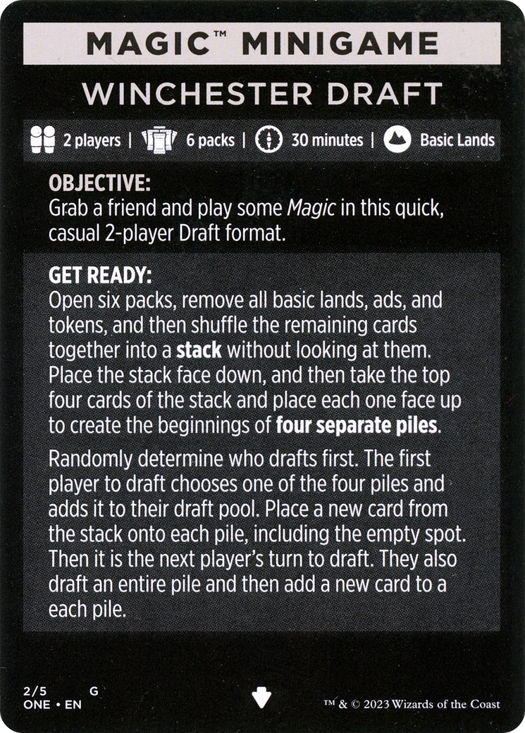 Winchester Draft // Winchester Draft (cont'd) (MONE-002) [Phyrexia: All Will Be One Minigames]
