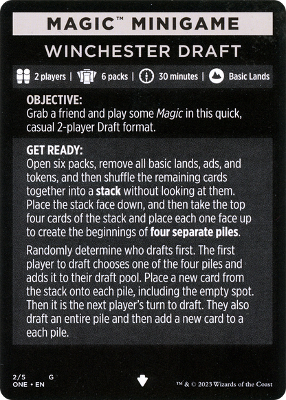 Winchester Draft // Winchester Draft (cont'd) (MONE-002) [Phyrexia: All Will Be One Minigames] Foil