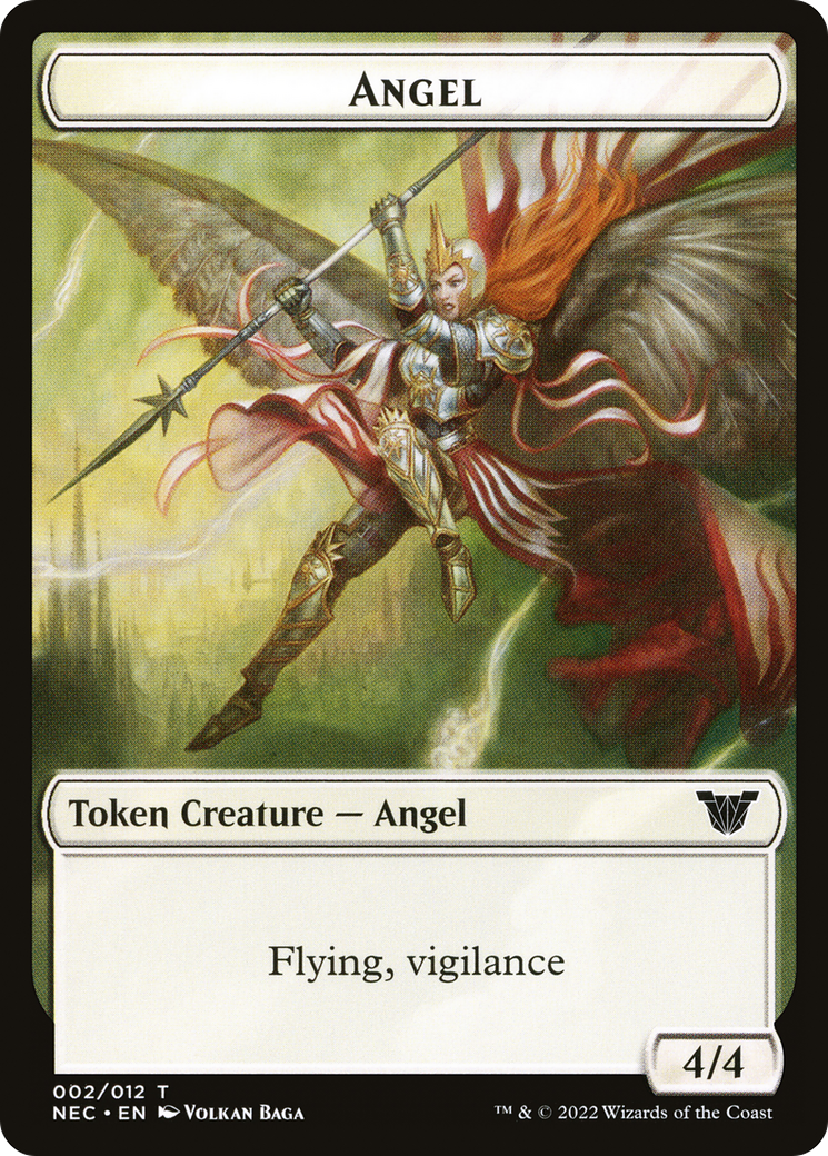 Angel (TNEC-002) [Neon Dynasty Commander Tokens] Foil